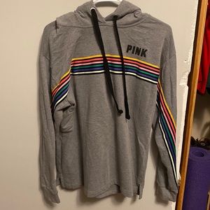 PINK Gray Designed Hoodie